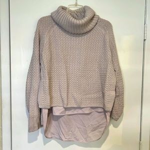 Cowl neck layered sweater